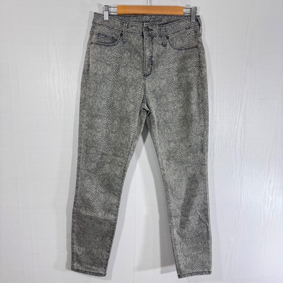 Universal Thread Womens Gray Snake Print High Rise Slim Straight Jeans Size 10 - Picture 1 of 10